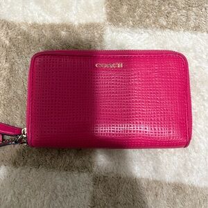 Coach Fuchsia Textured Wallet